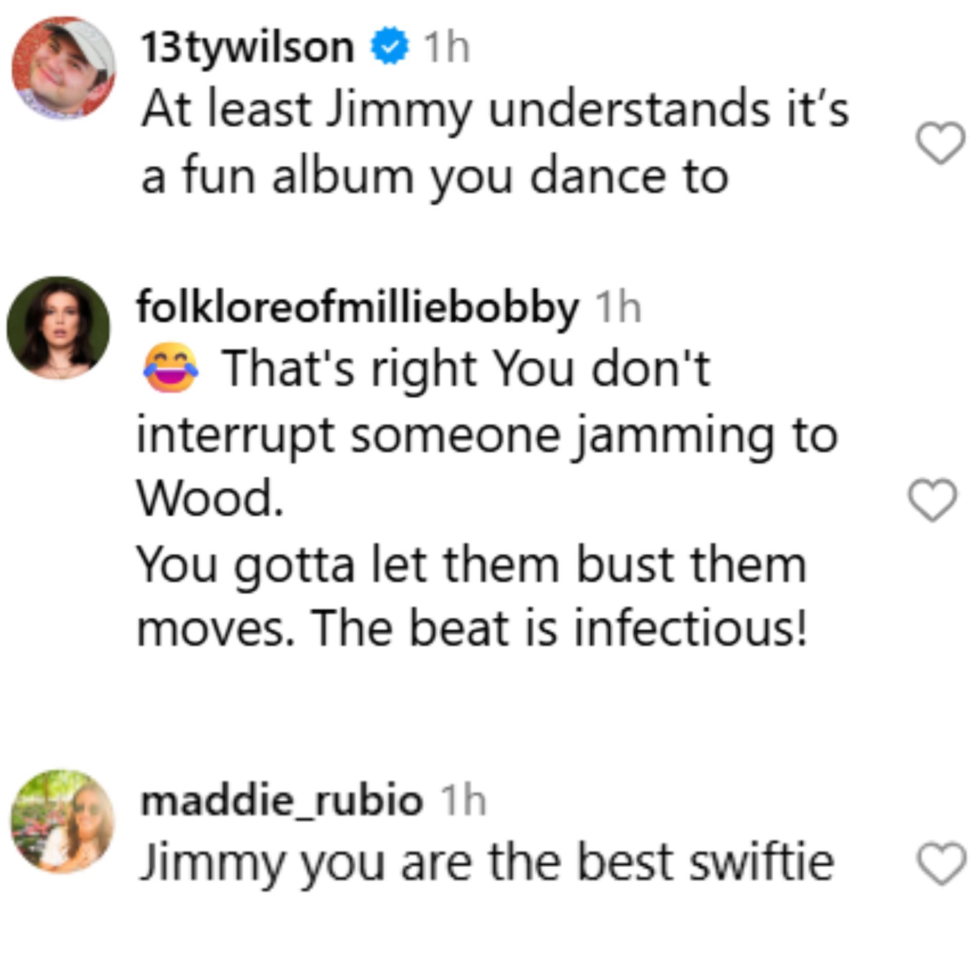 Fans react to the Taylor x Jimmy video. (Image via Instagram/@fallontonight)