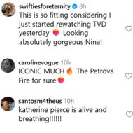 Fans react to Nina's post. (Image via Instagram/@nina)