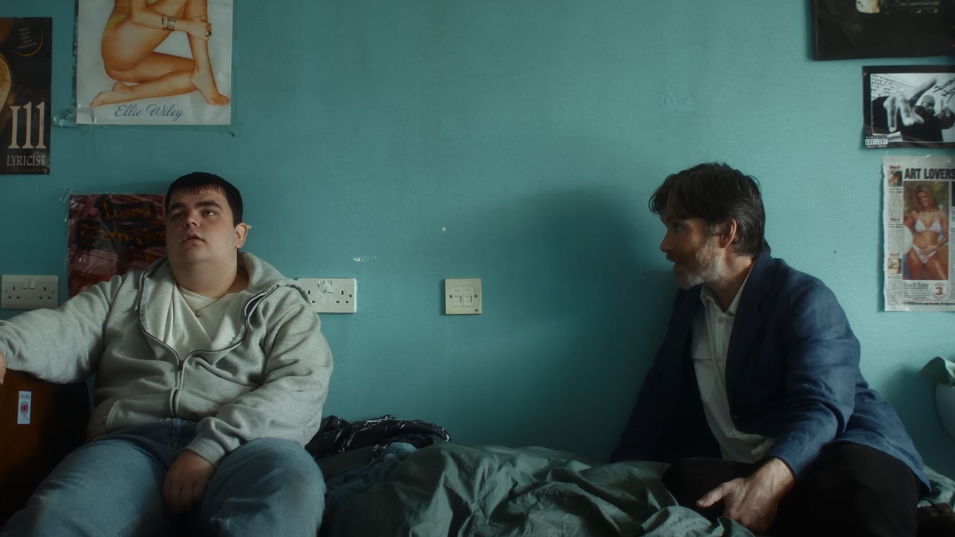 Steve (left) is talking to Jamie (Luke Ayres)