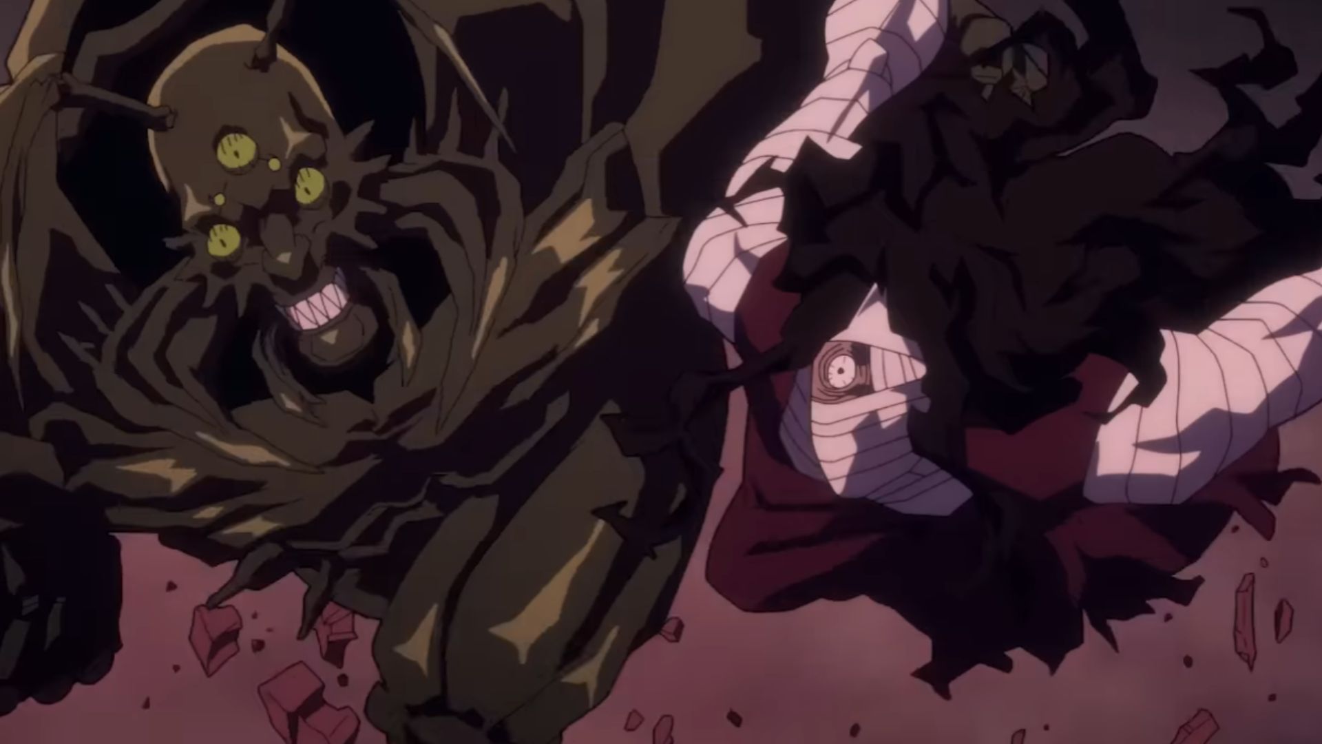 Bug God and Royal Ripper as seen in the series (Image Source: J.C. Staff)