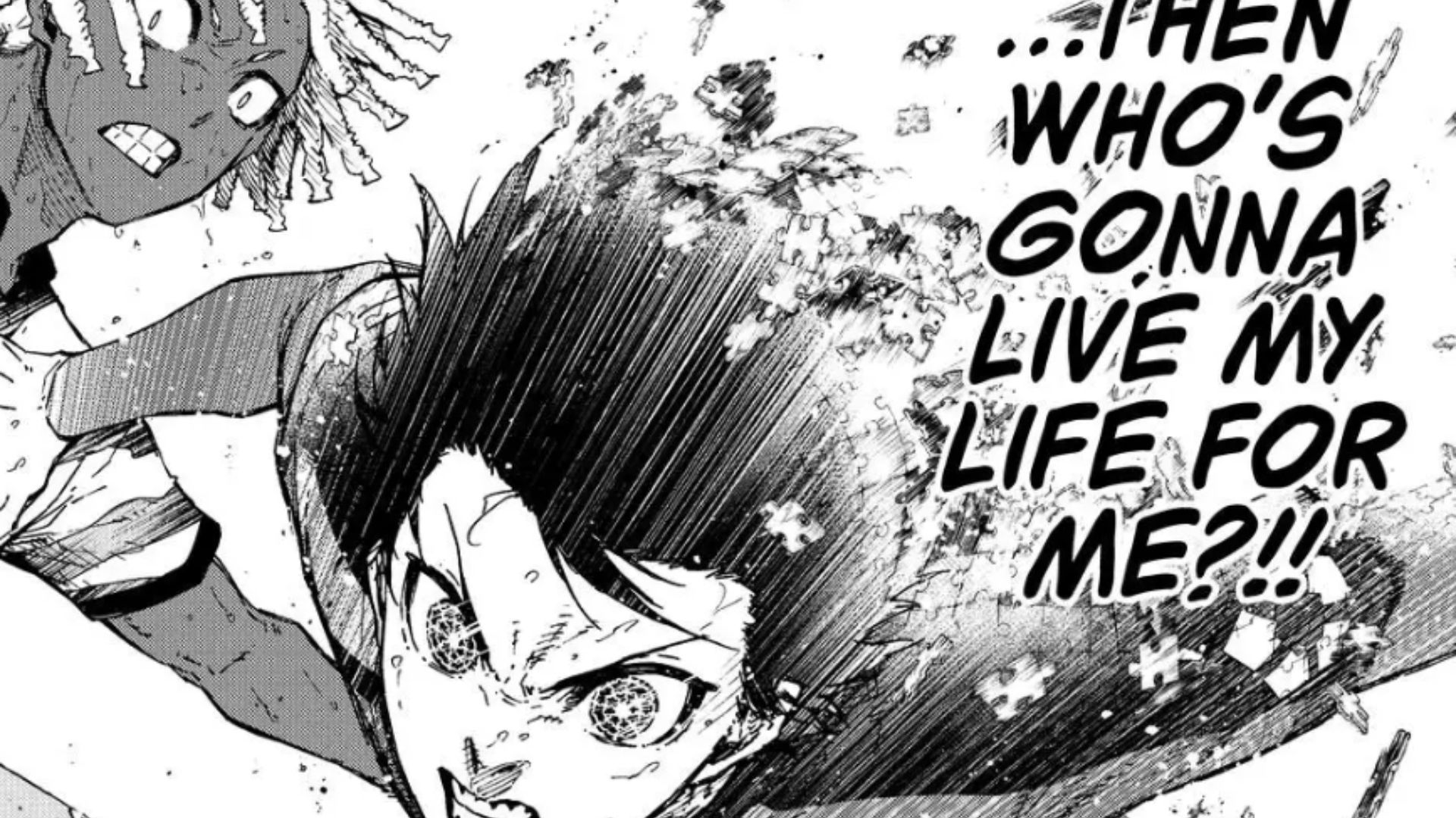 Isagi ramming through the opponent (Image Source: K Manga)