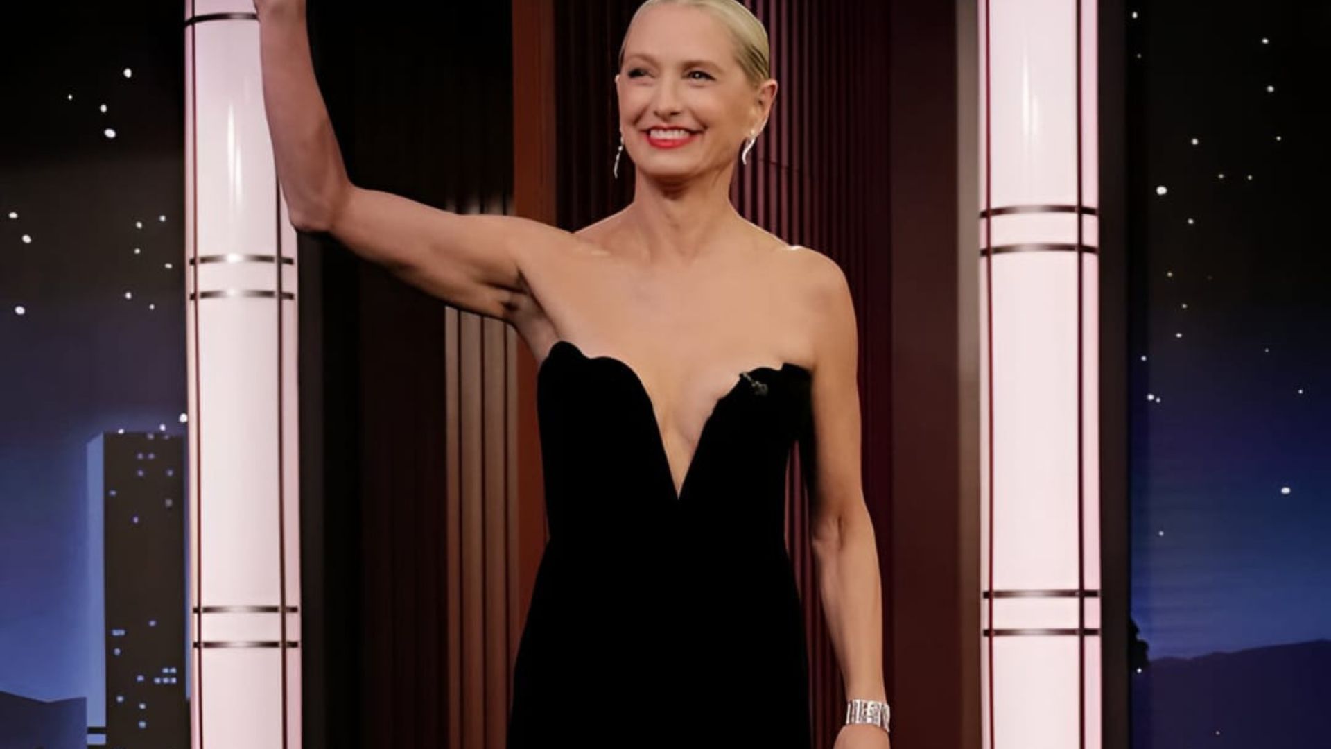 The Pitt star Katherine LaNasa on Jimmy Kimmel Live | Image source: Jimmy Kimmel Live on YouTube