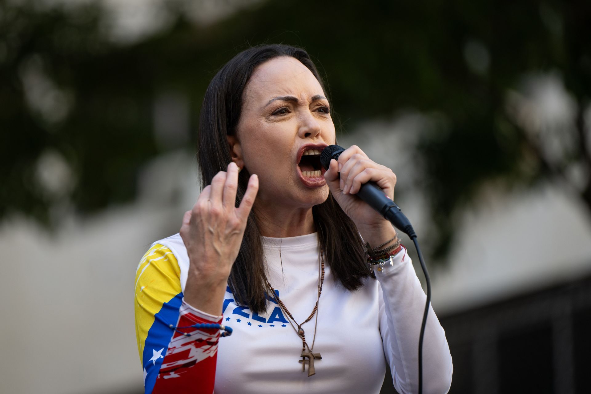 Venezuelan Opposition Leader Machado Is Intercepted After Joining Anti-government Protest - Source: Getty