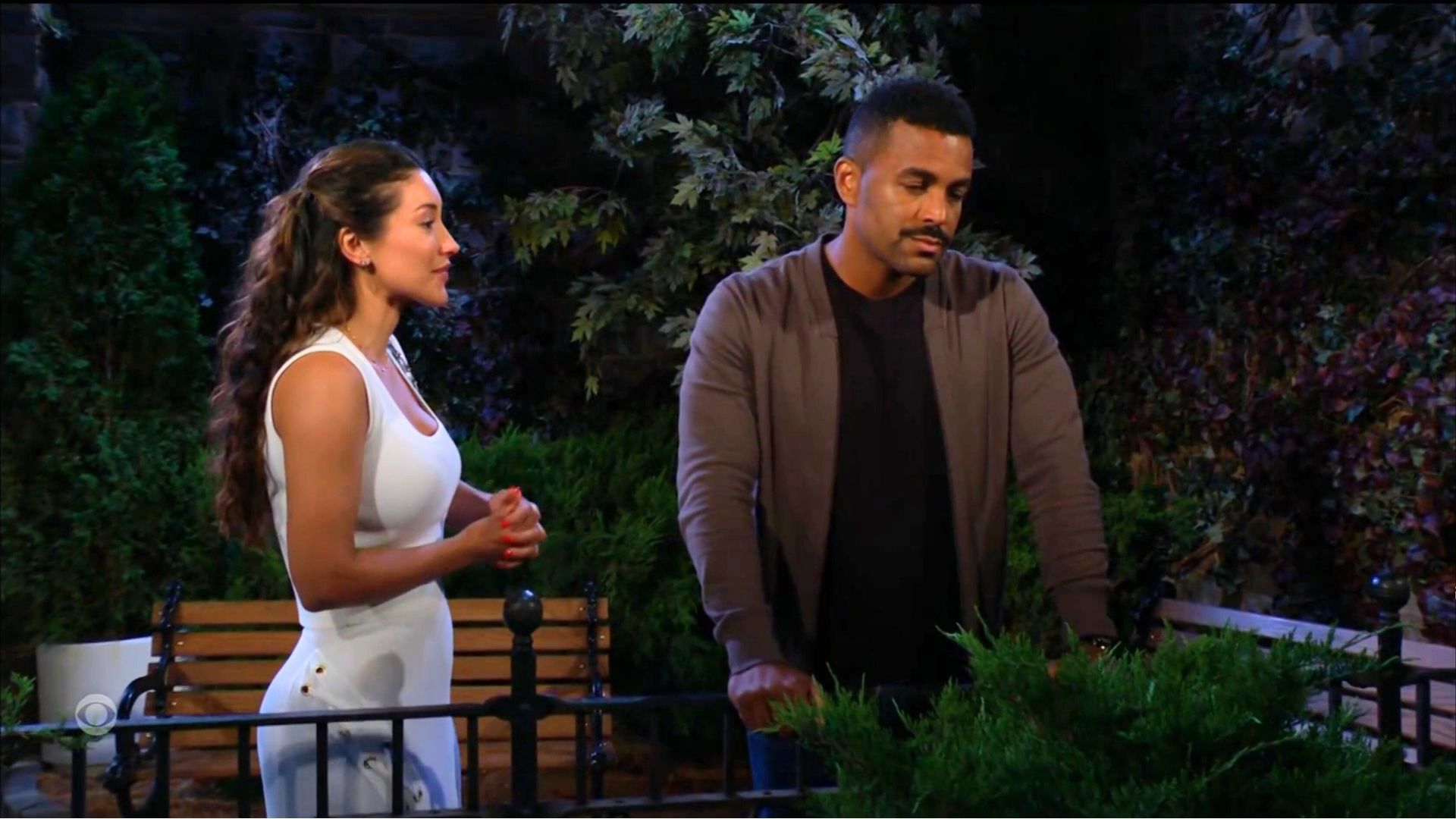 Audra (Zuleyka Silver) begged Nate (Sean Dominic) for another chance on The Young and the Restless | Image: CBS
