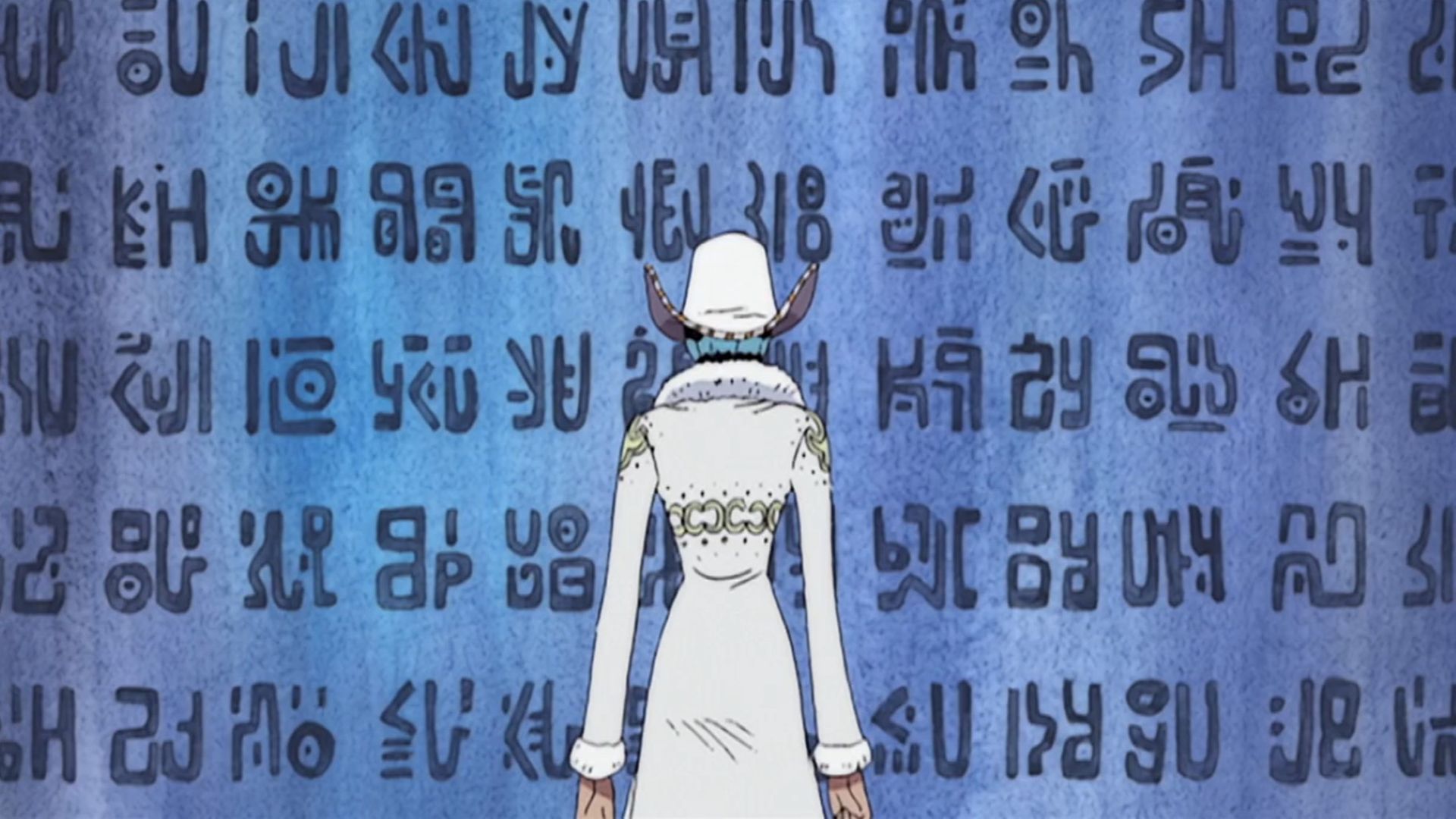 Nico Robin in front of a Poneglyph (Image Credit: Toei Animation)