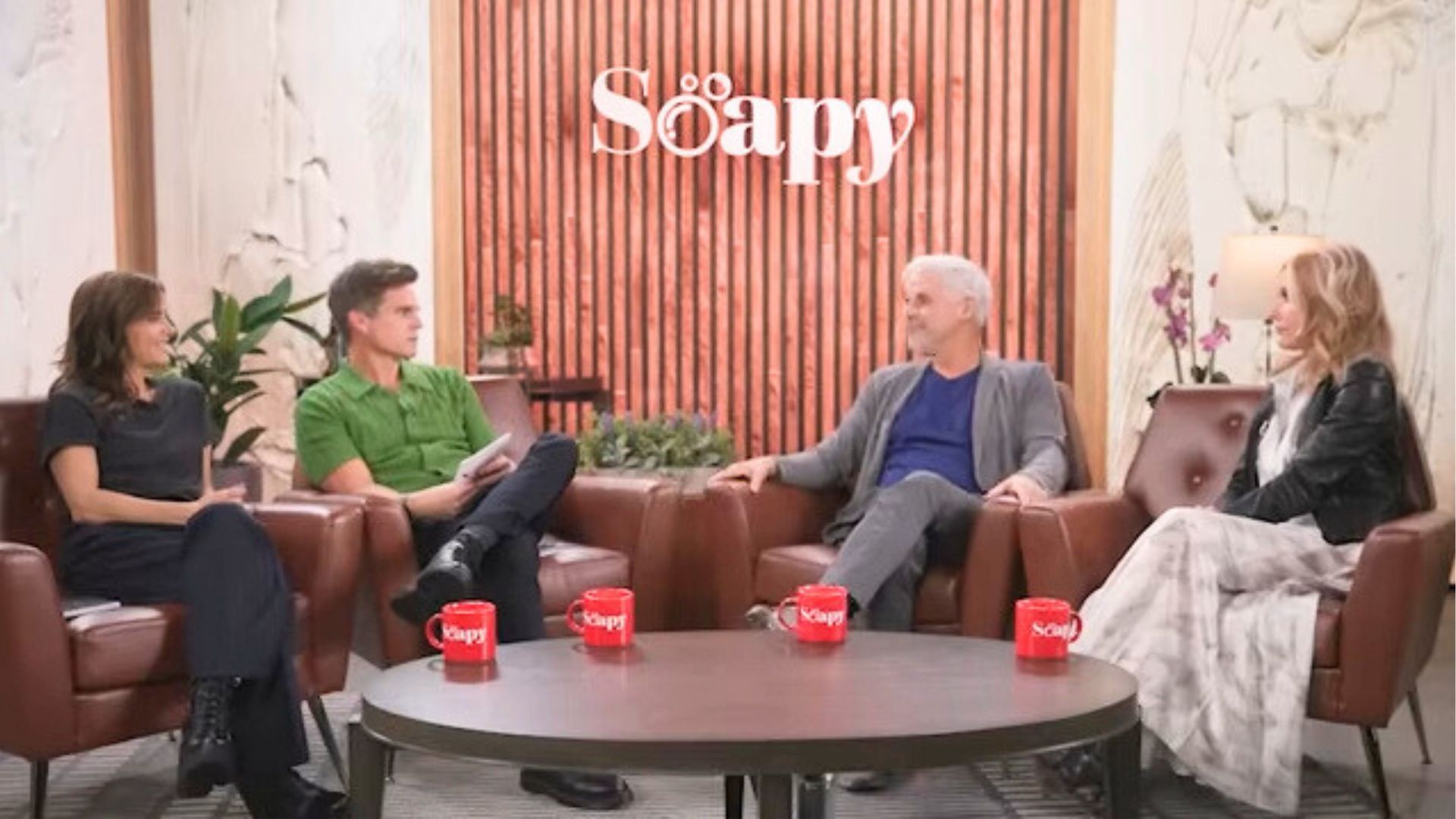 Christian LeBlanc (Michael) opened up about his cancer with SOAPY hosts Greg Rikkart and Rebecca Budig and TV wife Tracey Bregman (Lauren) on The Young and the Restless | Image: YouTube
