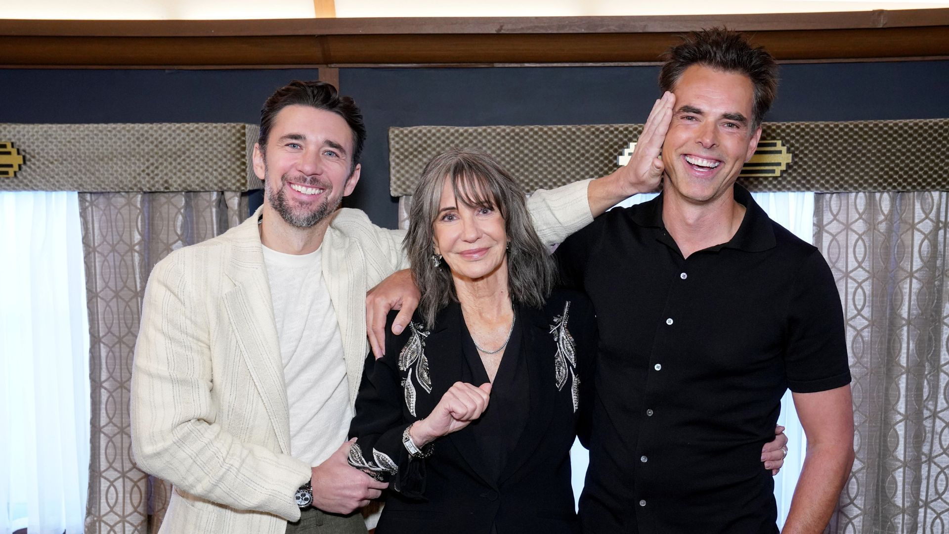 Will it be all smiles when Jill (Jess Walton) reunites with Billy (Jason Thompson) and Cane (Billy Flynn) on The Young and the Restless | Image: JPI