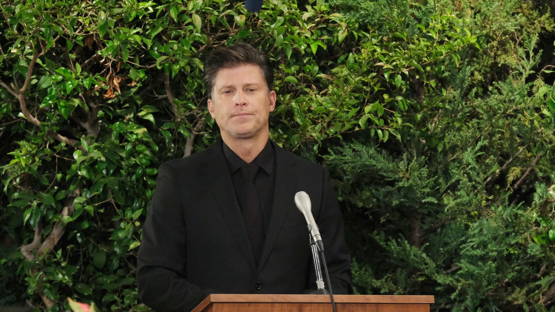 Eric (Greg Vaughan) spoke eloquently at John&#039;s memorial on Days of our Lives | Image: JPI