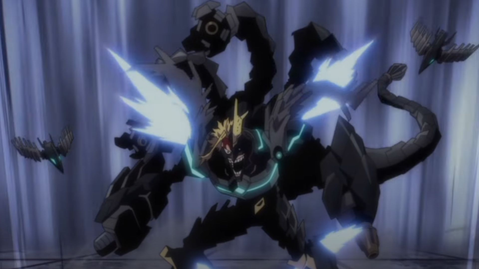 Armored All Might brings out everything he has in the suit (Image Source: Studio Bones)