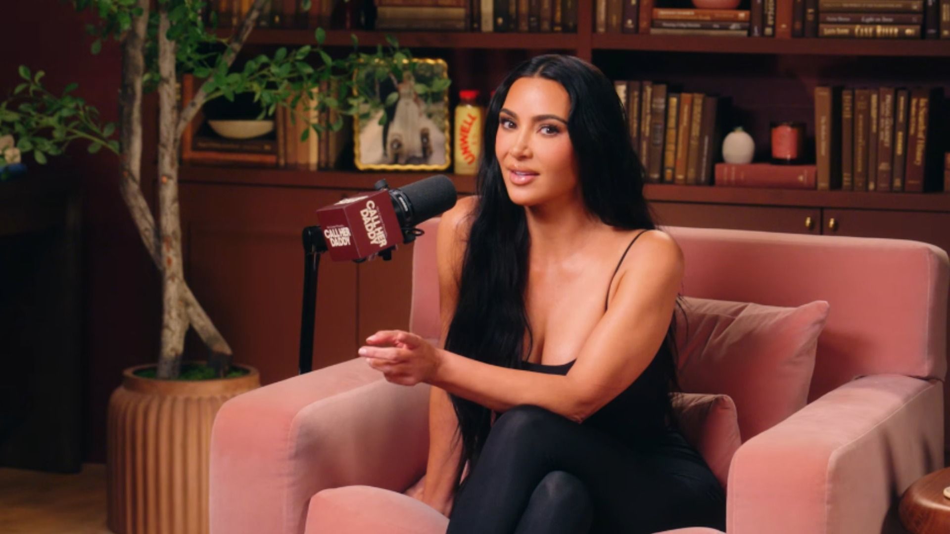 Kim Kardashian on Call Her Daddy podcast (Image via YouTube/Call Her Daddy)