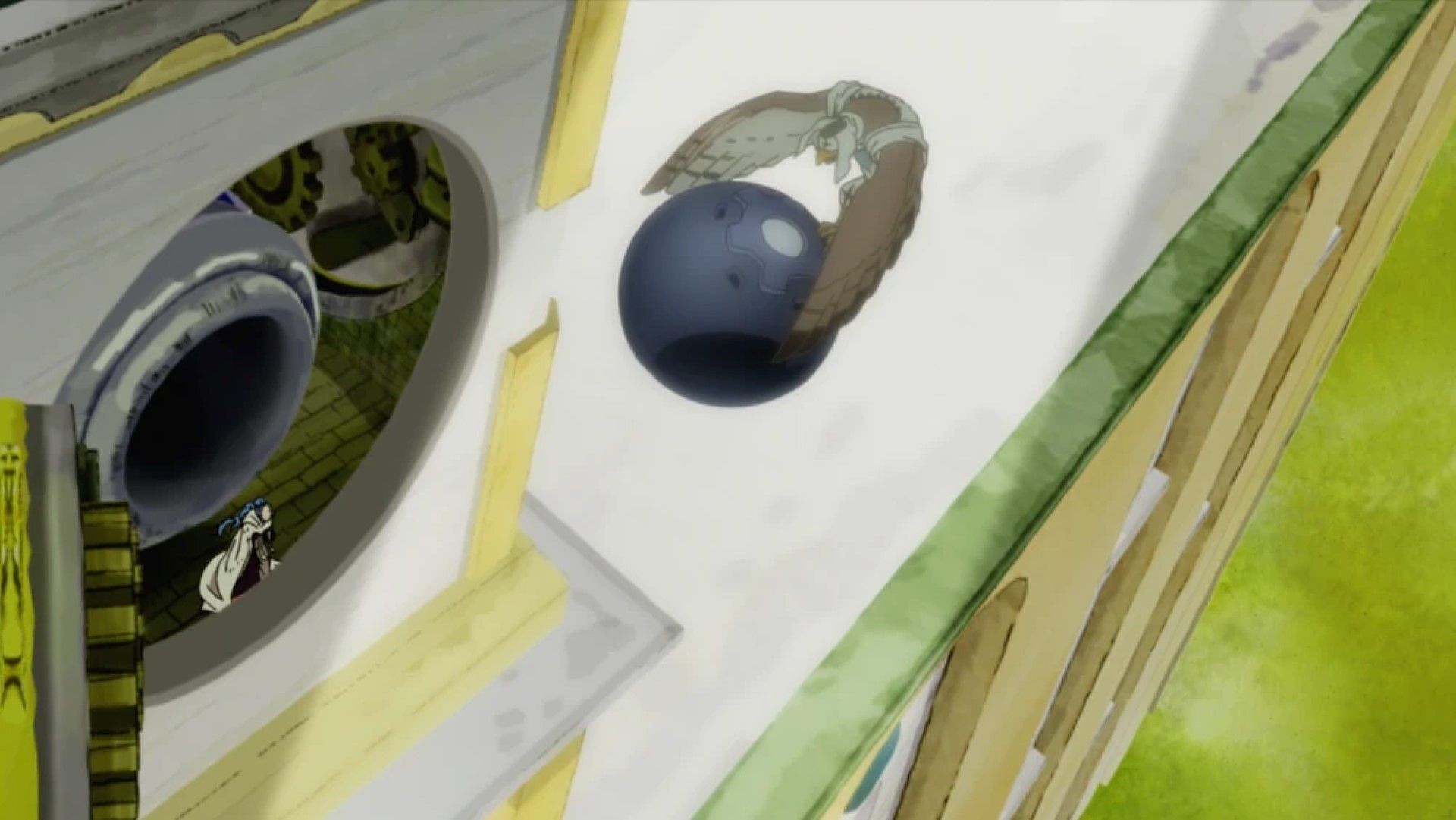 Pell carrying the bomb (Image Credit: Toei Animation)