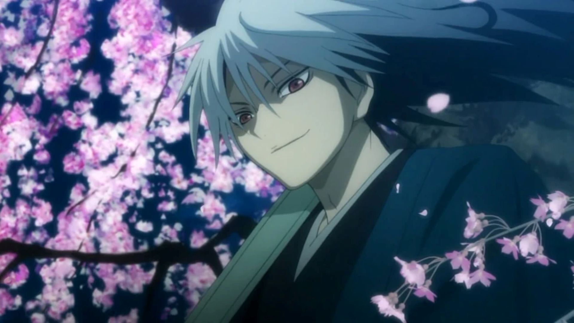 Rikuo&#039;s youkai form on the sakura tree (Image Credit: Studio DEEN)