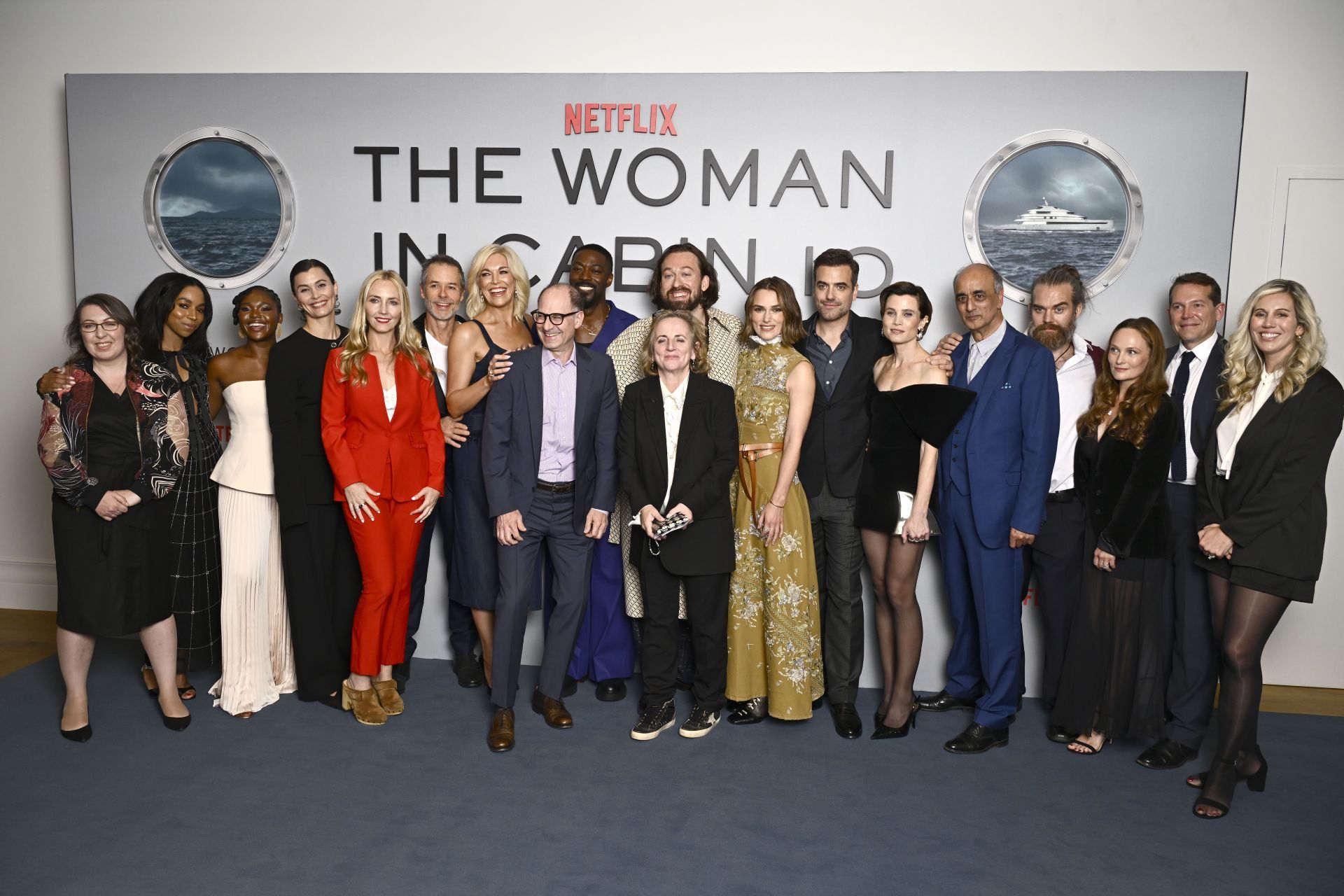 Ruth Ware, Pippa Bennett-Warner, Ayo Owoyemi-Peters, Lisa Loven Kongsli, Cassidy Lange, Guy Pearce, Hannah Waddingham, Doug Belgrad, David Ajala, Simon Stone, Debra Hayward, Keira Knightley, Daniel Ings, Gitte Witt, Art Malik, Christopher Rygh, Anna Waterhouse, Joe Shrapnel and Ilda Diffley attend the &quot;The Woman In Cabin 10&quot; special screening at BAFTA in London, England | Image via: Getty