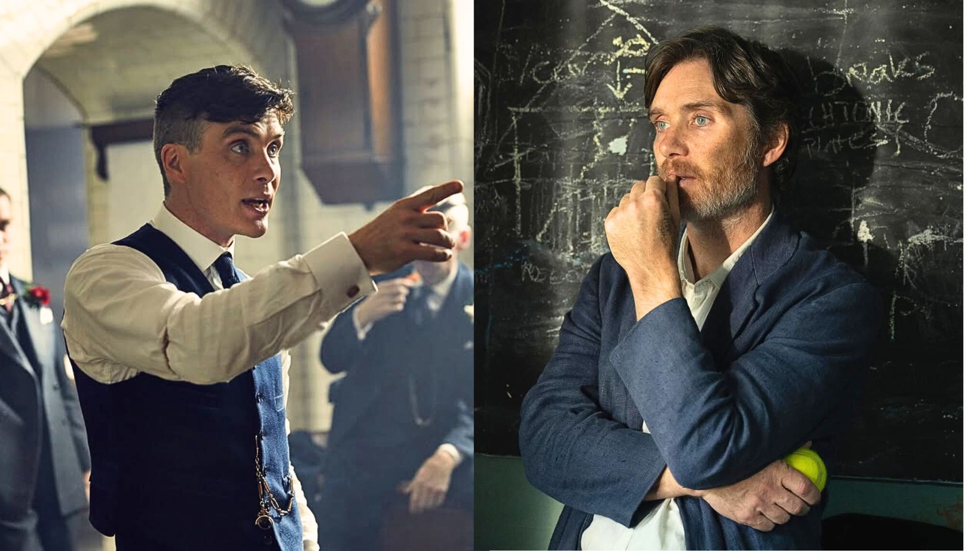 Cillian Murphy as Tommy Shelby and Steve (Images via Instagram/@peakyblindersofficial and @bigthingsfilms)