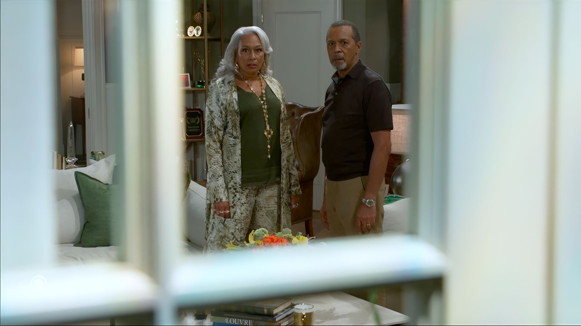 &ldquo;I take you, Vernon and Anita Dupree, as my lawfully-wedded shouse,&rdquo; Leslie basically told her neighhbors on Beyond the Gates | Image: CBS