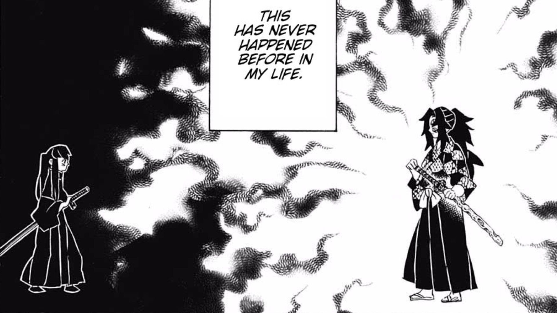 Muichiro trembling in the presence of Kokushibo (Image Credit: Shueisha)