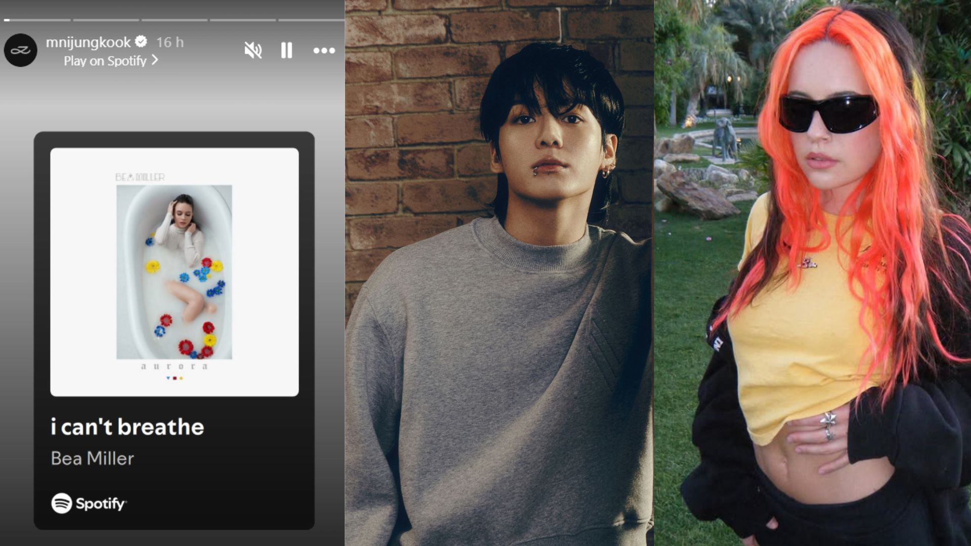 Bea Miller&rsquo;s overwhelmed response to BTS&rsquo; Jungkook sharing her song &lsquo;i can&rsquo;t breathe&rsquo; on his IG story 