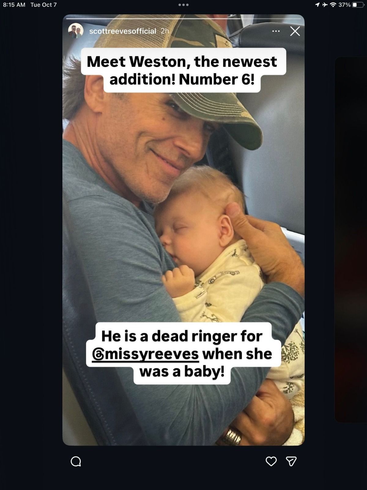 Scott Reeves, who played Ryan on The Young and the Restless, has welcomed his sixth grandchild! | Image: Instagram stories