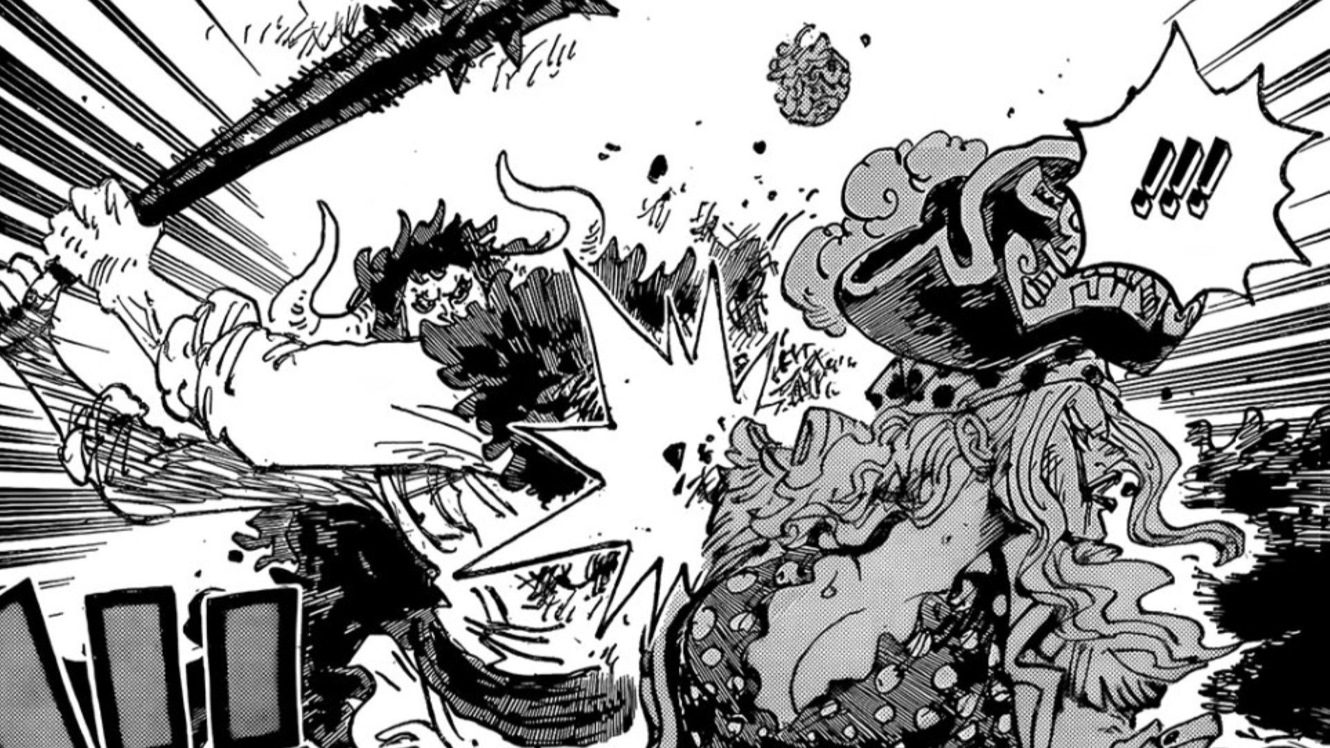Kaido hitting Big Mom (Image Credit: Shueisha)