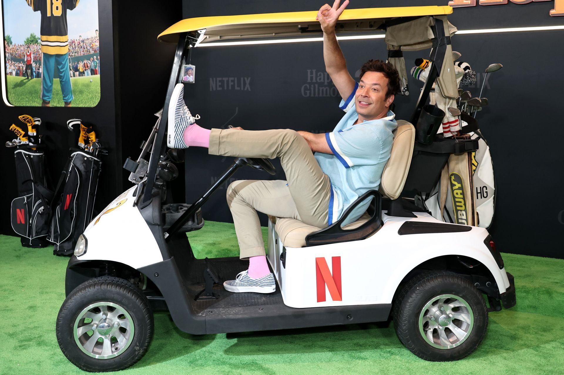 Jimmy Falon at Netflix&#039;s &quot;Happy Gilmore 2&quot; New York Premiere (Image via Getty)