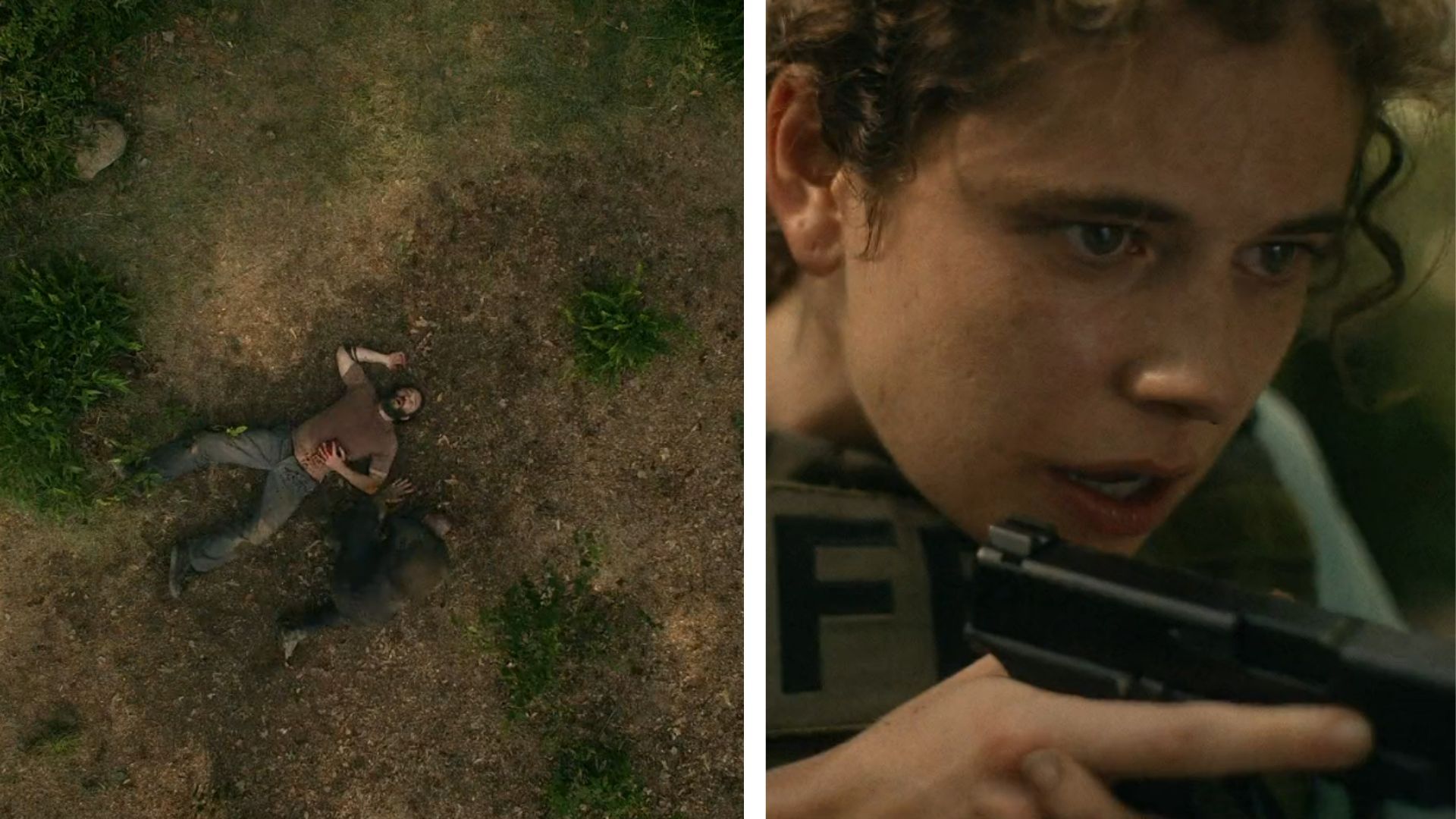 Robbie Prendergrast (Tom Pelphrey) and Lizzie Stover (Alison Oliver) on Episode 6 of Task. (Images Via: HBO)