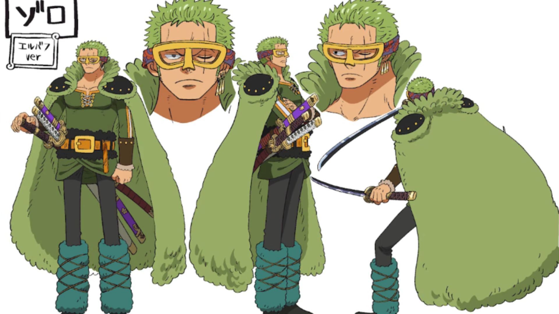 Zoro&#039;s Elbaf arc outfit design (Image Source: Toei Animation)