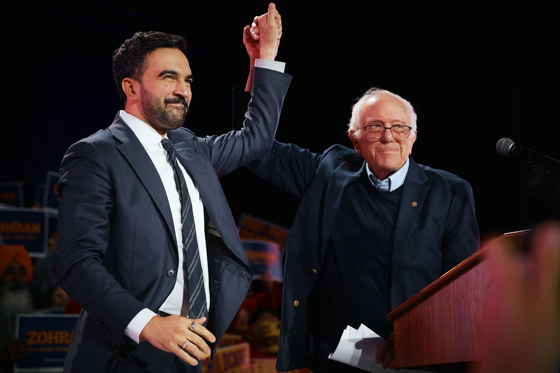 New York Mayoral Candidate Zohran Mamdani Holds Election Rally With Bernie Sanders And Alexandria Ocasio-Cortez - Source: Getty