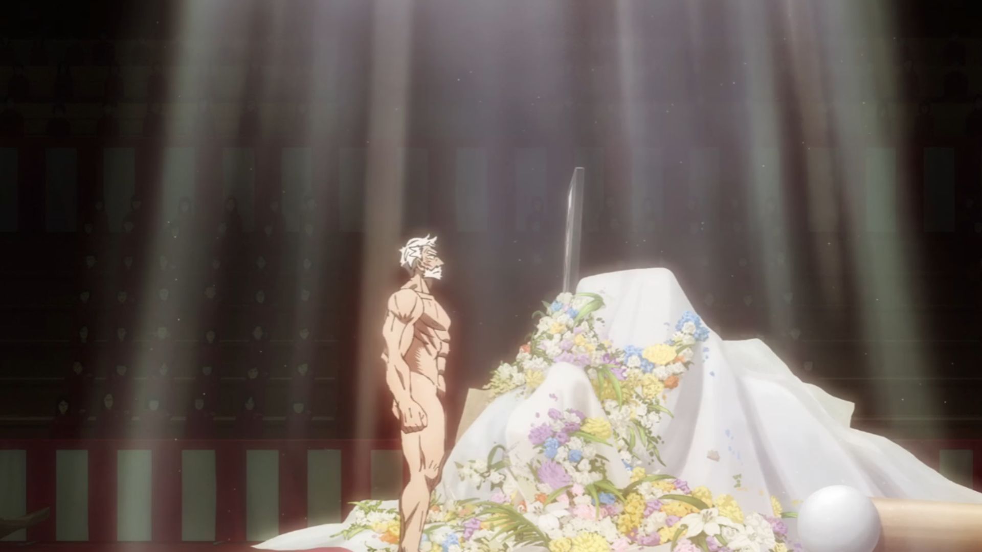 Santa Claus pays respect to Ono at her funeral (Image Source: Science SARU)