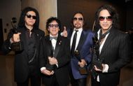 Frehley with Kiss bandmates at the 29th Annual Rock And Roll Hall Of Fame Induction Ceremony - Inside - Source: Getty