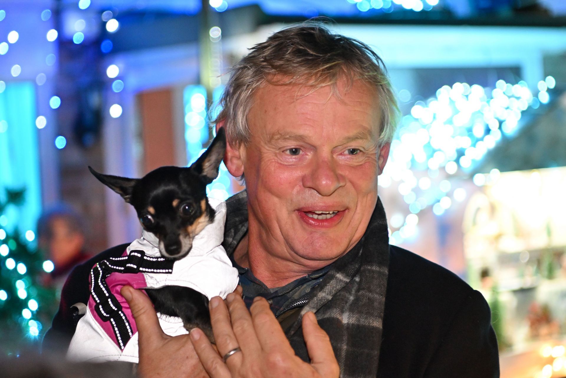 Martin Clunes House Christmas Lights Switch On - Source: Getty