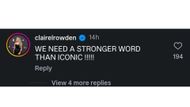 Journalist Claire Rowden commented on the post, expressing her enthusiasm for the much-anticipated announcement.(Via/Instagram/wickedforgood)