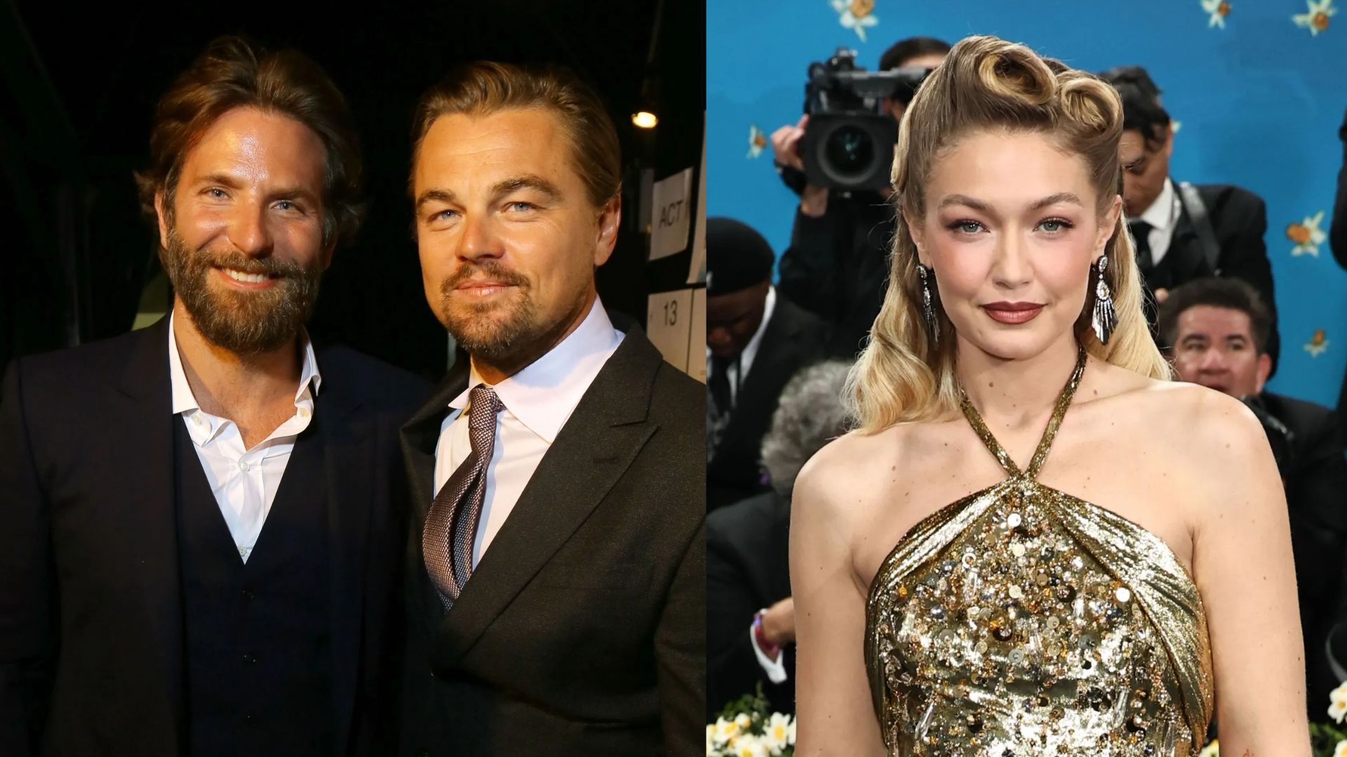Leonardo DiCaprio distances from Bradley Cooper and Gigi Hadid (Image via Getty)