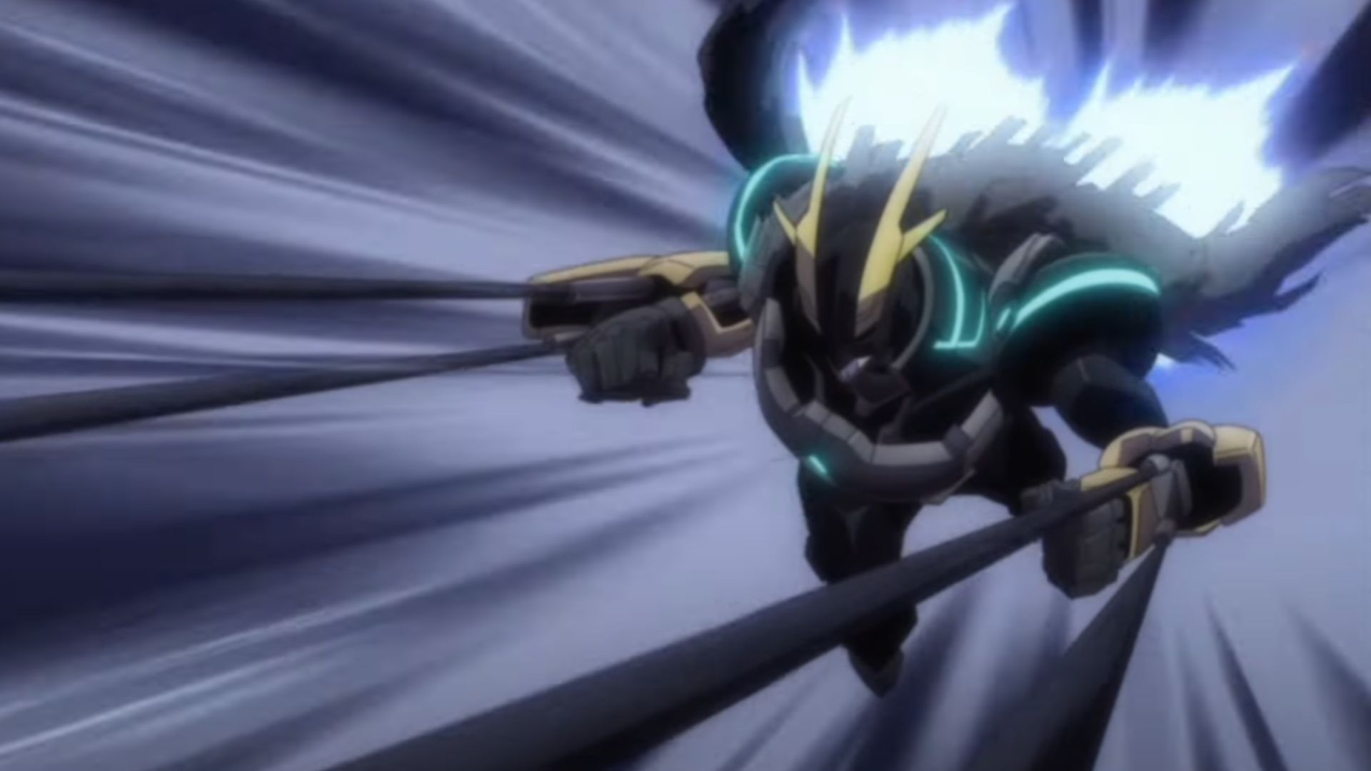 Armored All Might using Black Whip (Image Source: Studio Bones)