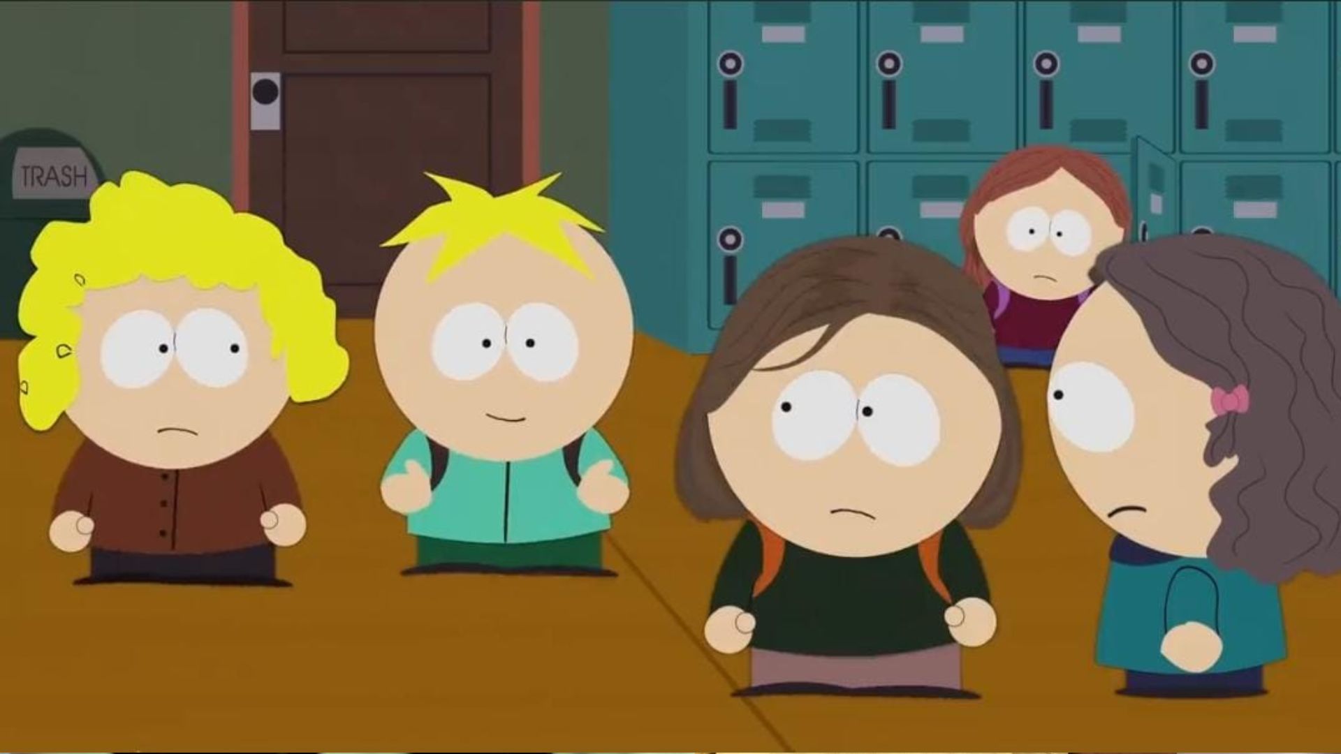 A scene from the recent South Parks episode, titled &quot;Twisted Christian&quot; where the children are seen taking about the 6-7 meme.(via/YouTube/SouthParks))