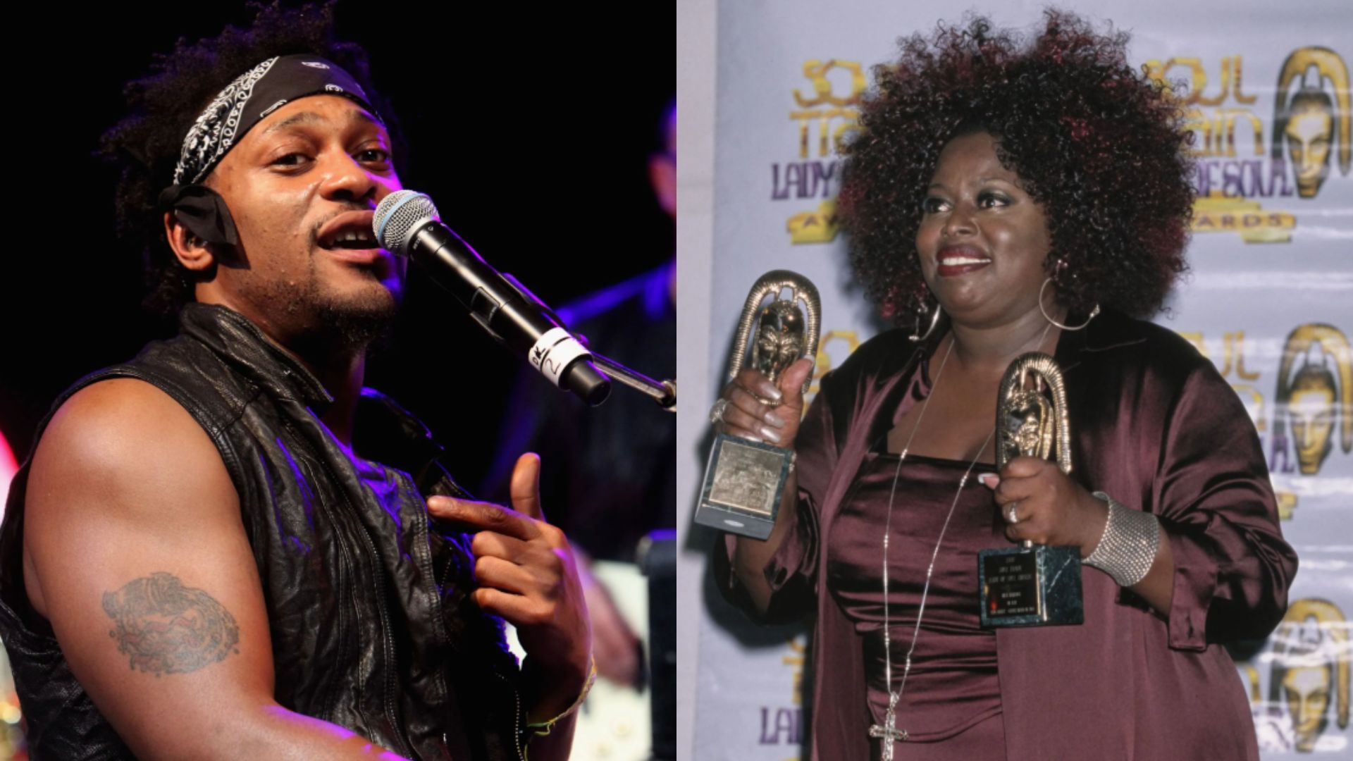 D&rsquo;Angelo and Angie Stone (Image via Getty)