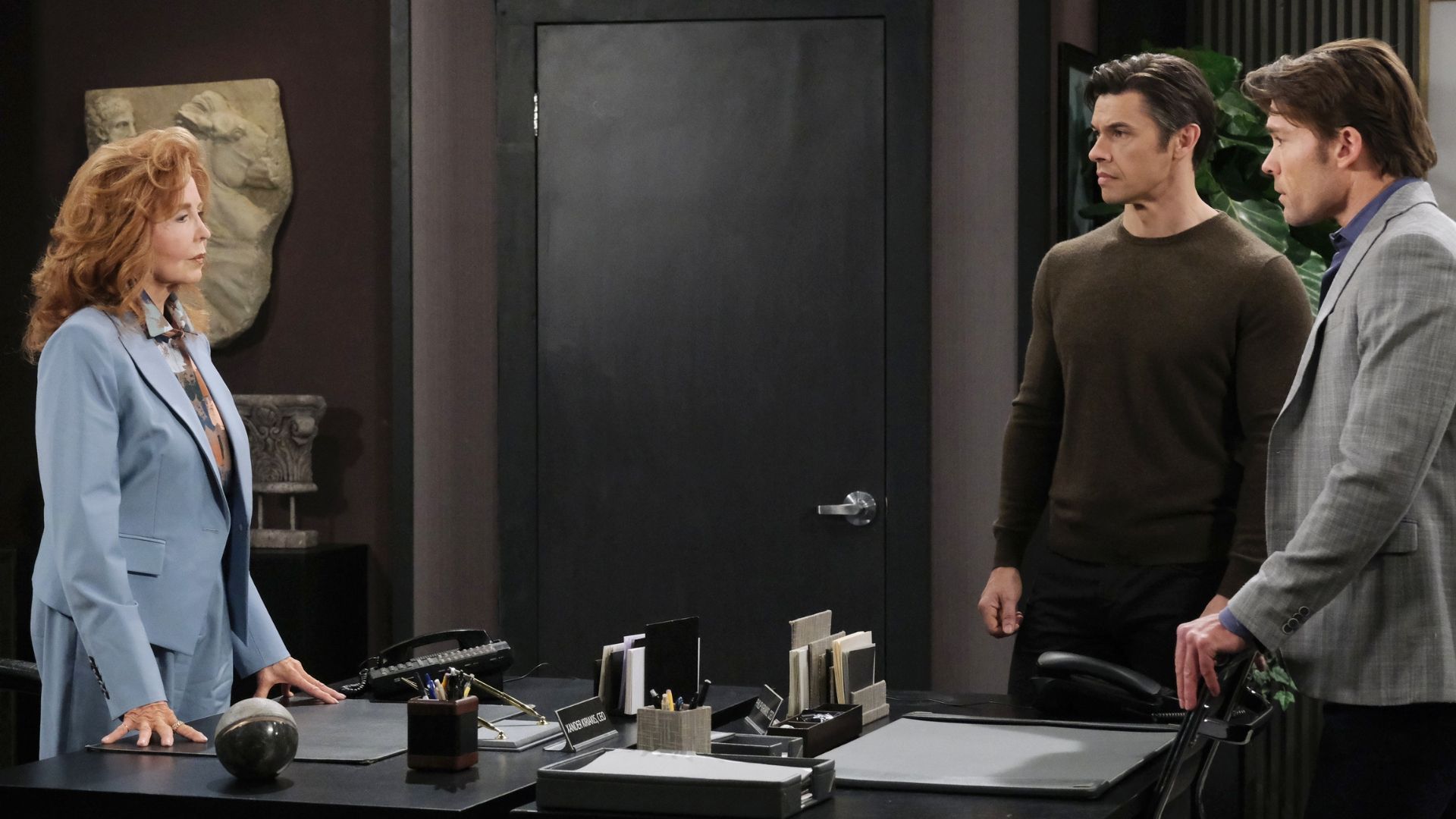 Maggie has words with Xander and Philip on Days of our Lives | Image: JPI