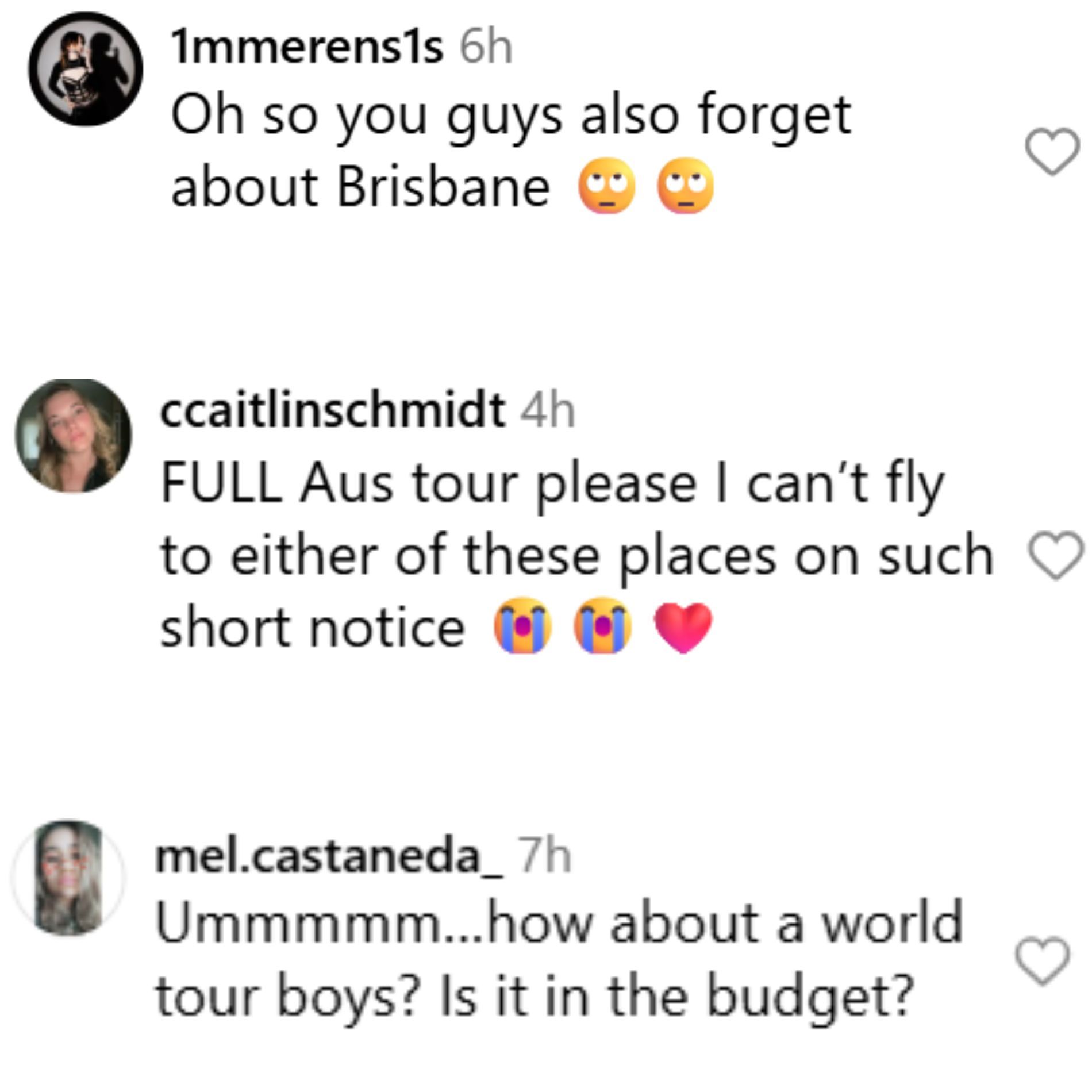Fans react to 5SOS&#039;s post. (Image via Instagram/@5sos)
