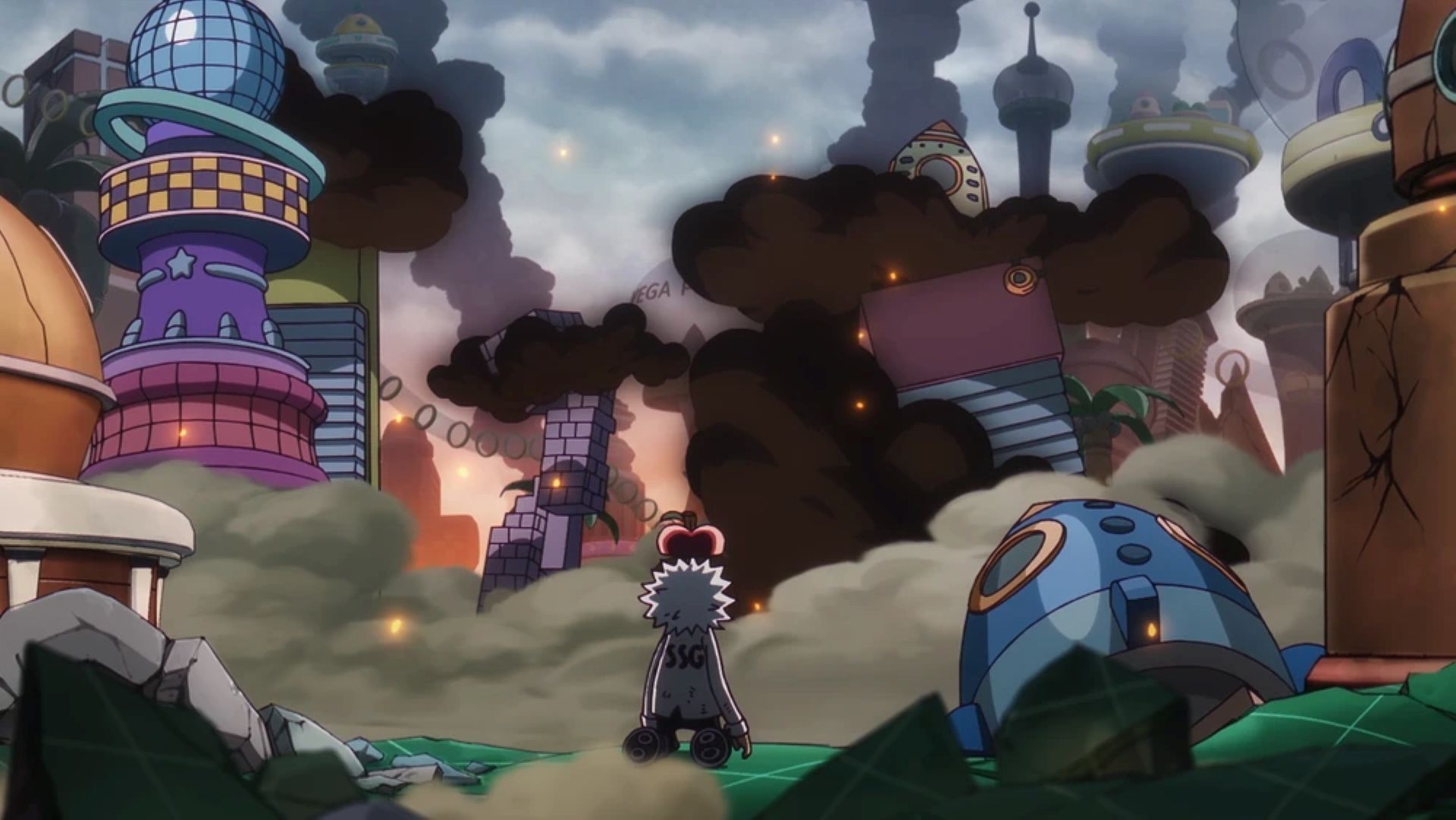 Vegapunk looking at a destroying Egghead (Image Credit: Toei Animation)