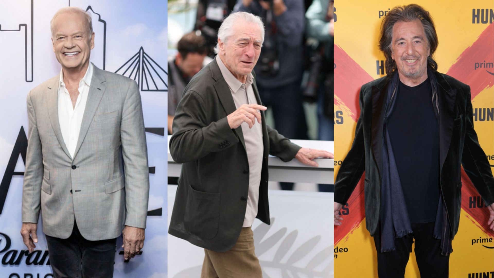 Kelsey Grammer, Robert De Niro and Al Pacino (Images via Getty)