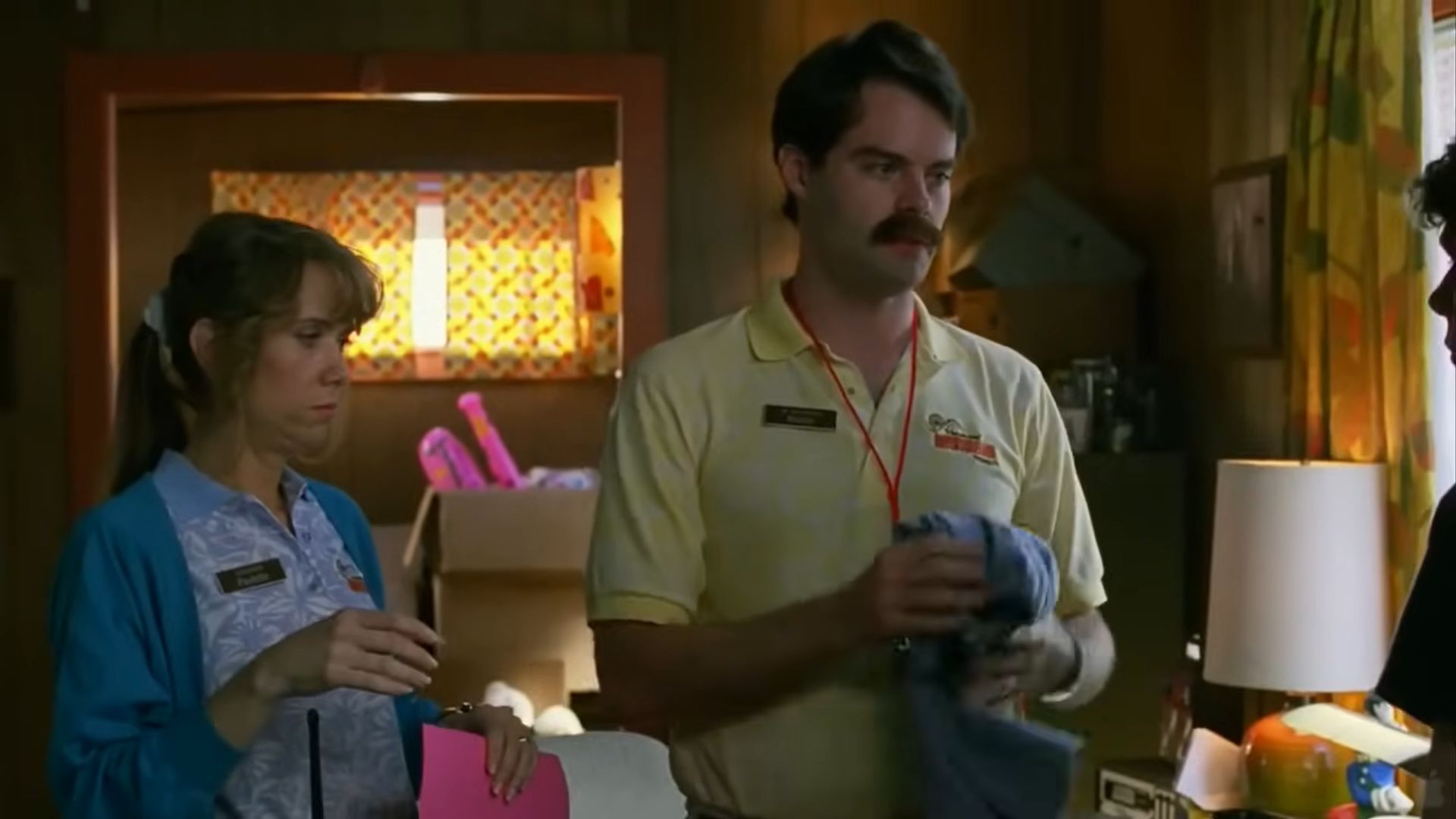 Kristen Wiig (left) as Paulette and Bill Hader (right) as Bobby. (Image via Miramax Films)