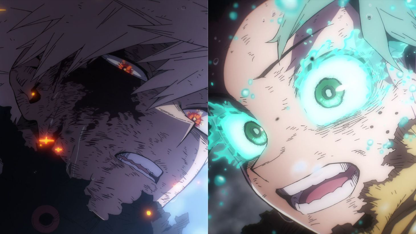 Bakugo and Deku, as seen in the My Hero Academia anime