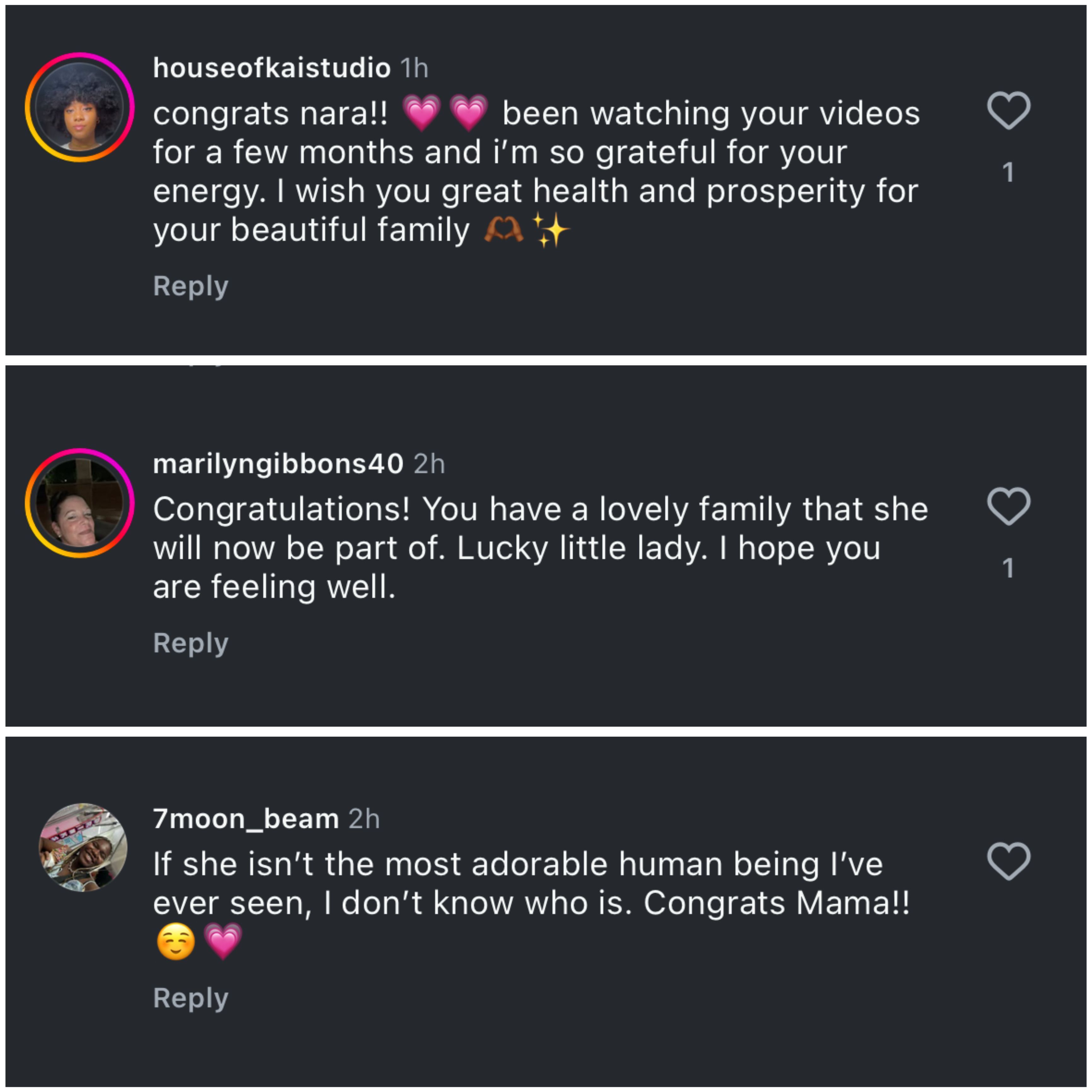 Fans reacted to Nara&rsquo;s post (Image via Instagram/@naraaziza)
