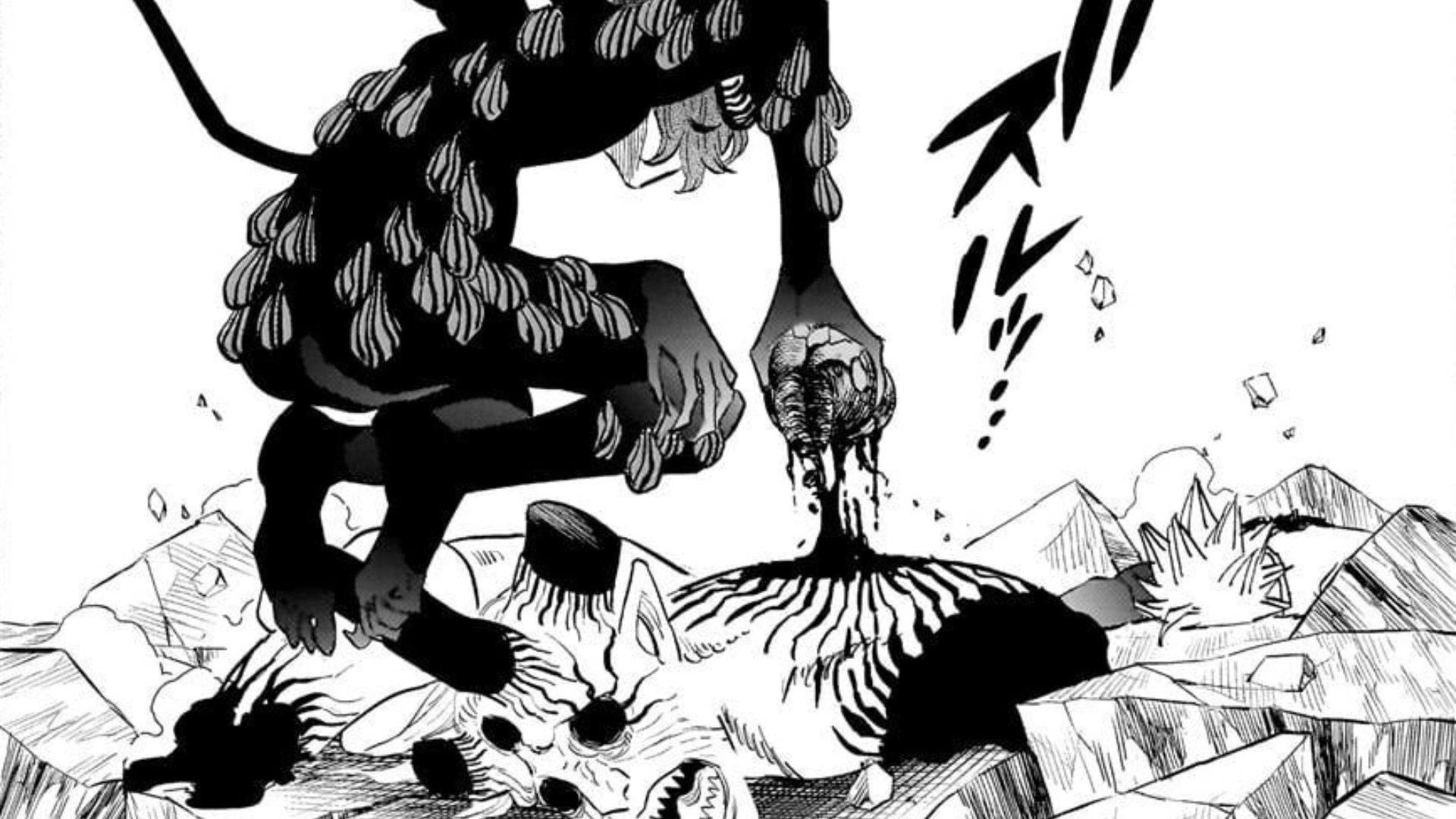 Adrammelech pulling out Lucifero&#039;s heart (Image Credits: Shueisha)