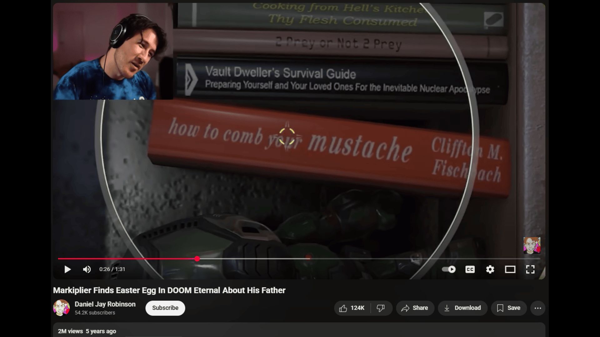 Easter egg dedicated to Mark&#039;s dad in &#039;Doom Eternal&#039; (Image via YouTube/ Daniel Jay Robinson)