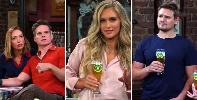 Gwen, Leo, and Johnny looking at Maggie Sajak on Days of our Lives | Image Source: Instagram