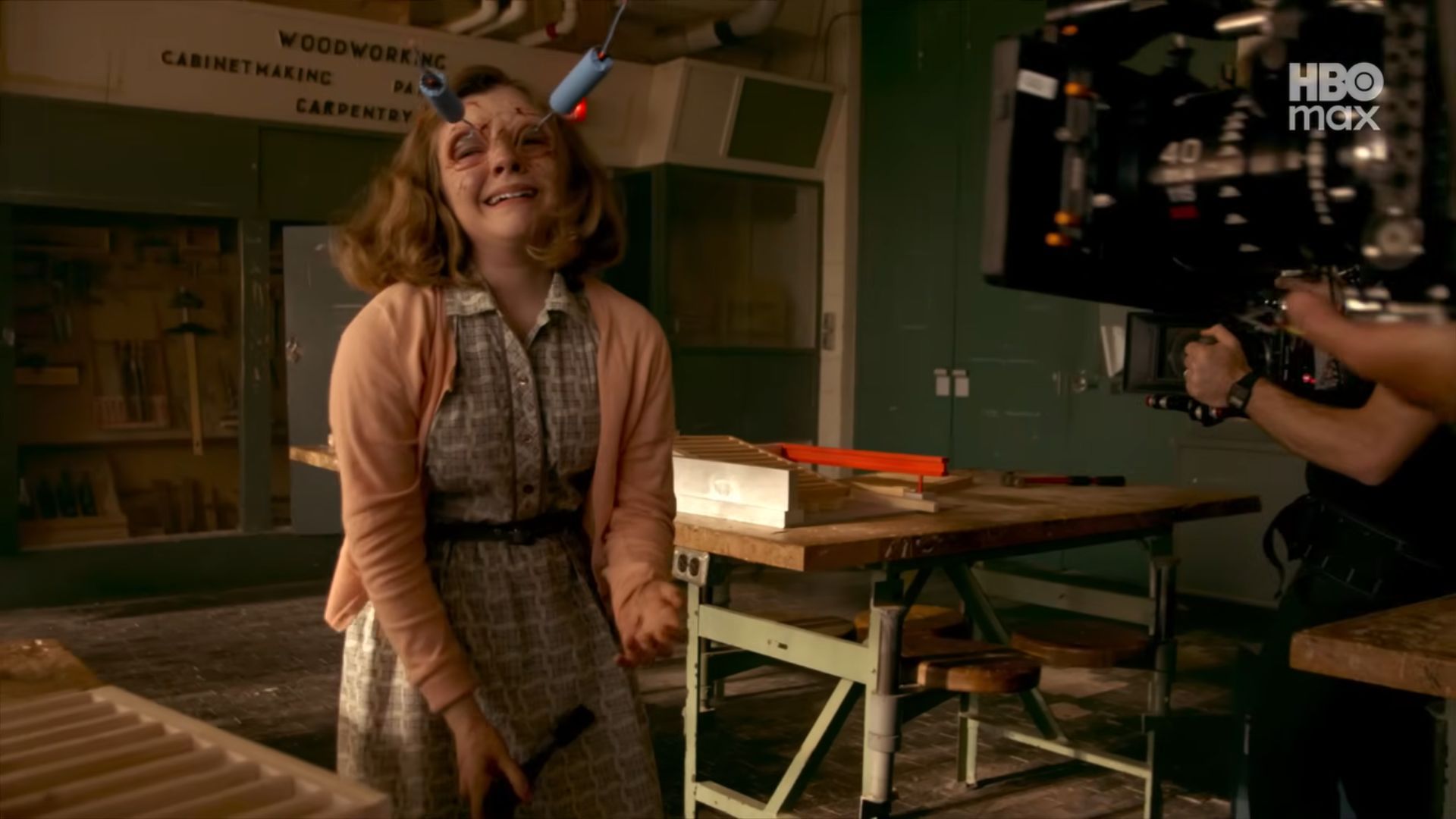 Matilda Lawler in behind the scenes of IT: Welcome to Derry Episode 4 | Image Via: HBO Max