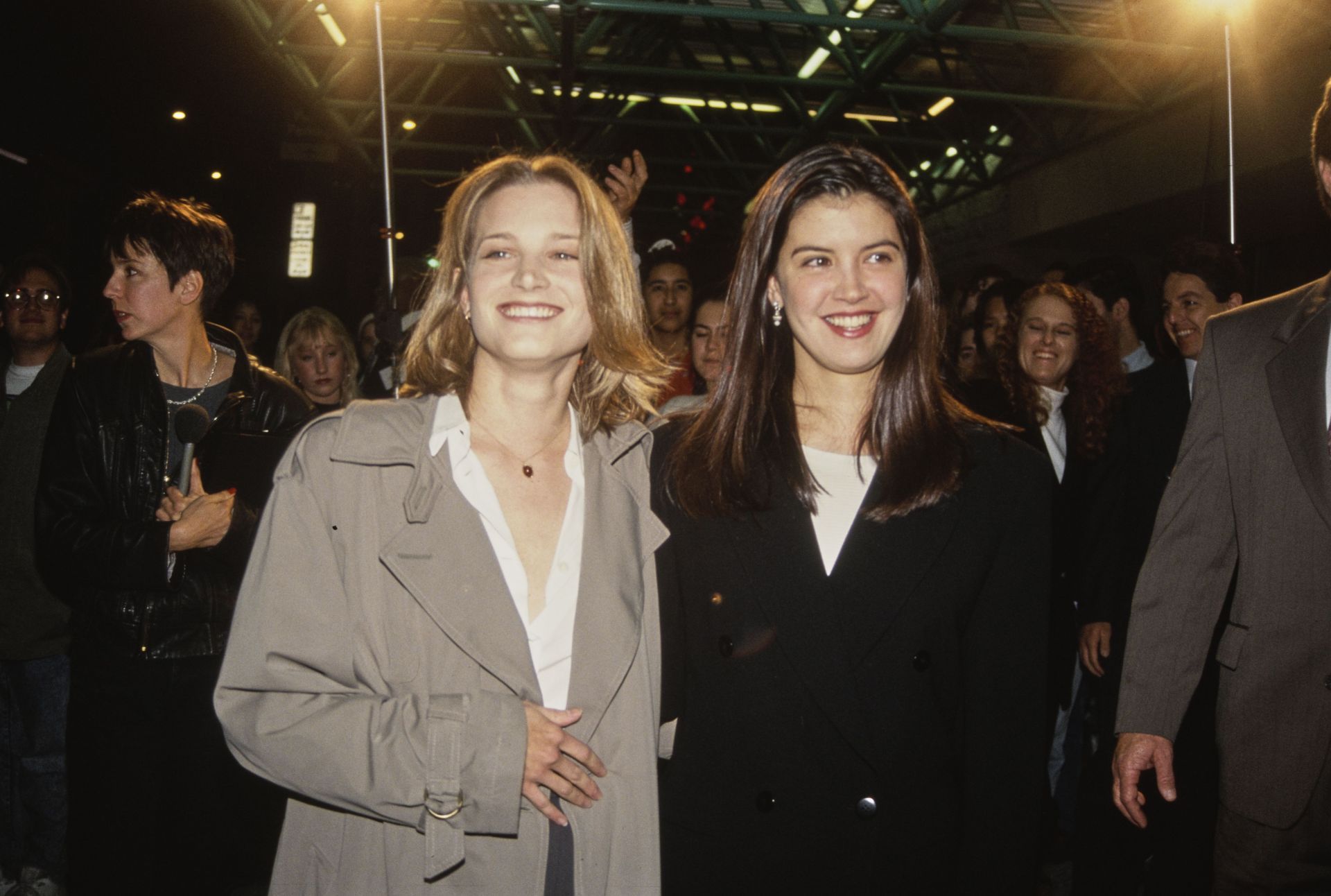 American actors Bridget Fonda and Phoebe Cates are attending the premiere of &#039;Bodies, Rest &amp; Motion&#039; in Burbank, California, on April 1, 1993. Image via Getty