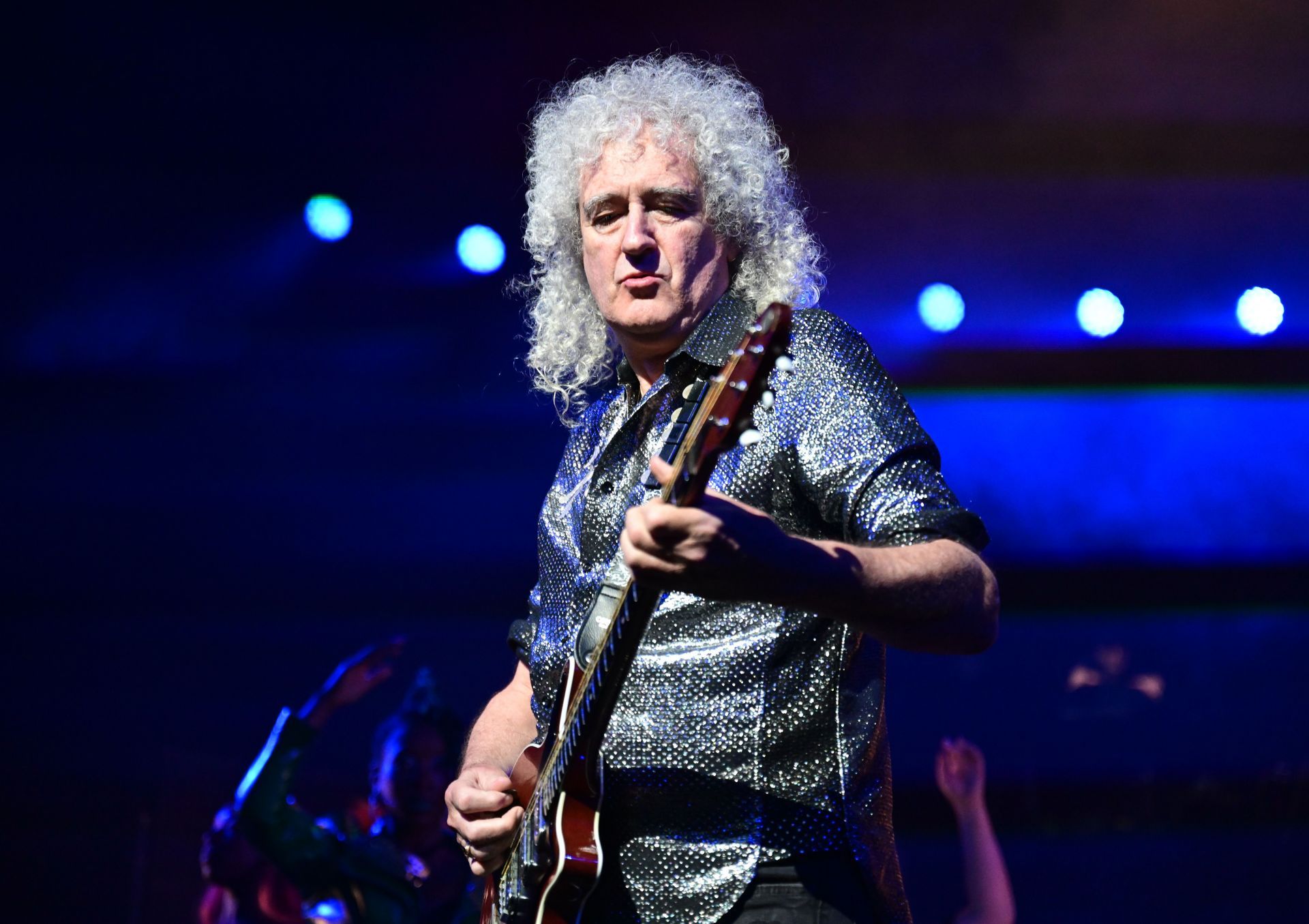Queen guitarist Brian May at the musical &quot;We will rock you&quot; - Source: Getty