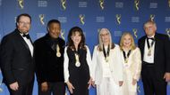 Adam Sharp (President/CEO, NATAS), James Reynolds (Abe, Days of our Lives), Kate Linder (Esther, The Young and the Restless), Jane Elliot (Tracy, General Hospital), Judy Blye Wilson (casting director, Y&R/All My Children), and Greg Barna  | Image: JPI