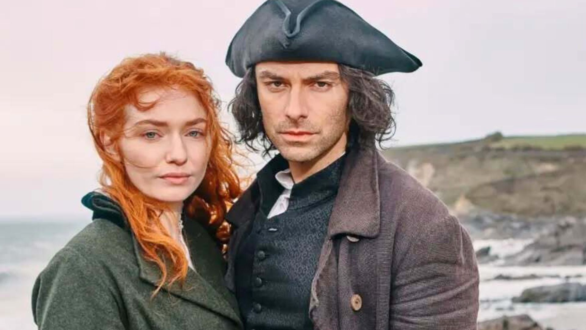 Eleanor Tomlinson and Aidan Turner in Poldark | Image via Instagram: official_poldark